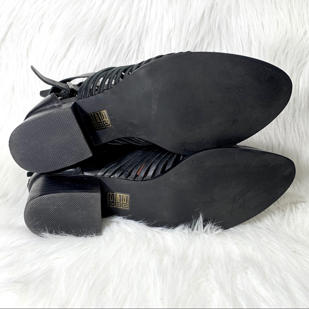 SOLD-Jeffrey Campbell Strappy Leather Ankle Boots - Picture 8 of 10